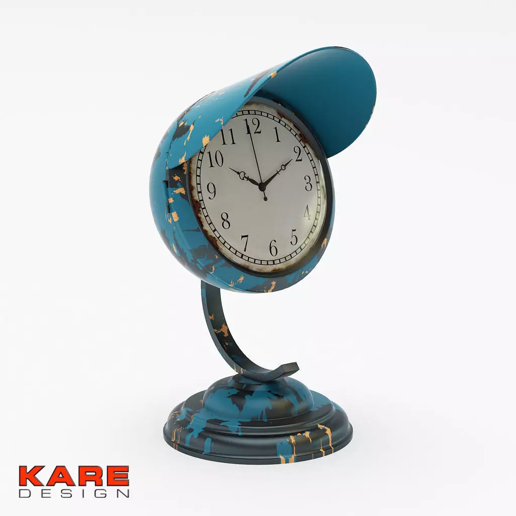 Kare Design Table Clock Scooter Light Blue 3D model_0