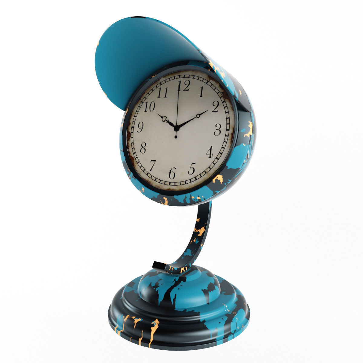 Kare Design Table Clock Scooter Light Blue 3D model_1