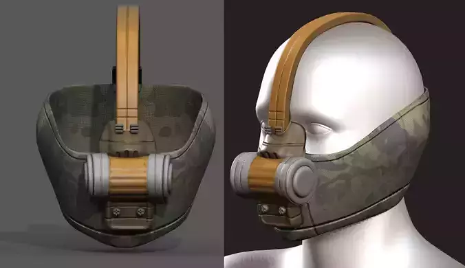 Gas mask respirator scifi futuristic 3d model 