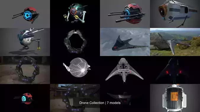 Drone Collection futuristic helmet with lights