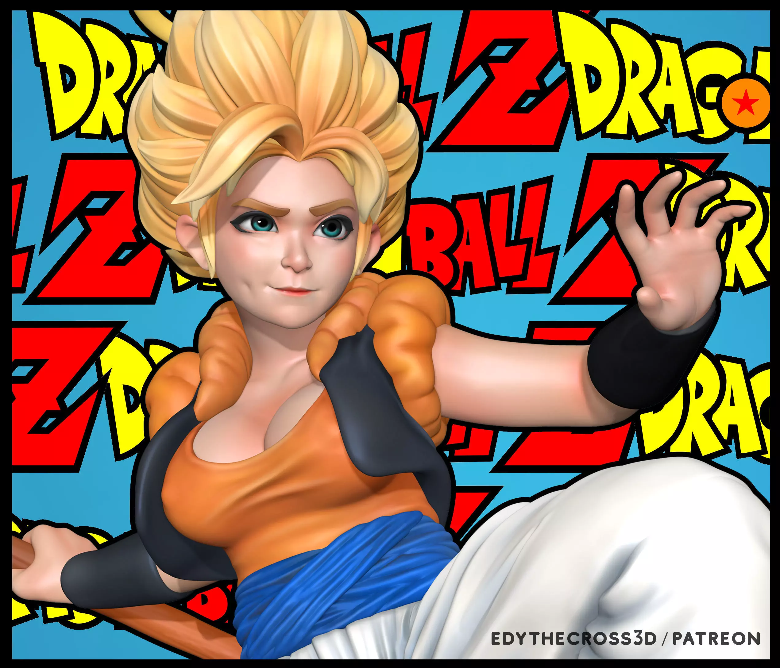Gogeta Girl 3D print model_0