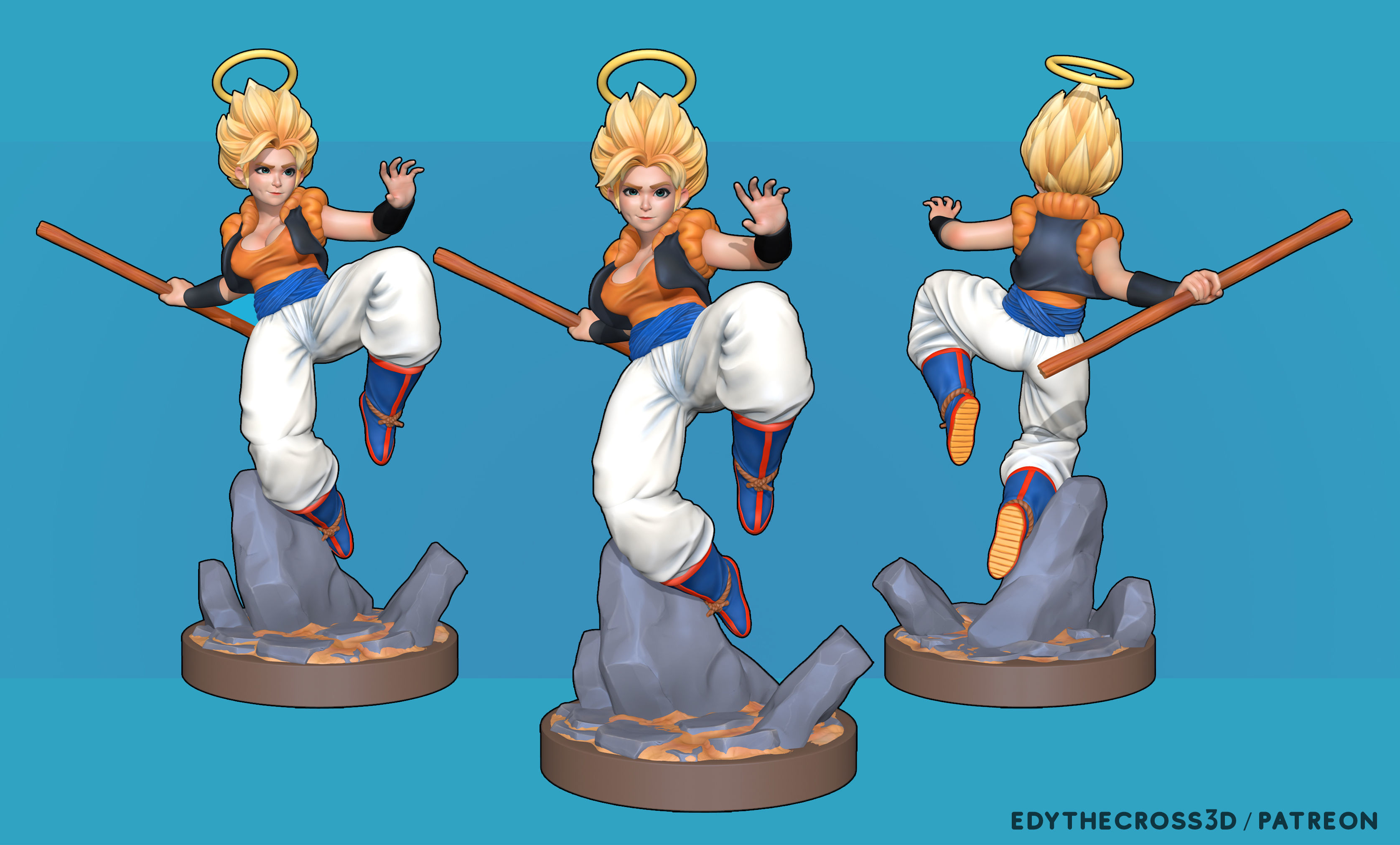 Gogeta Girl 3D print model_4