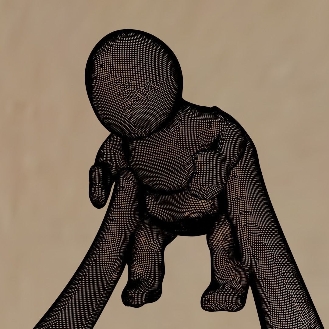 figurine of a woman and a child 3D print model_14