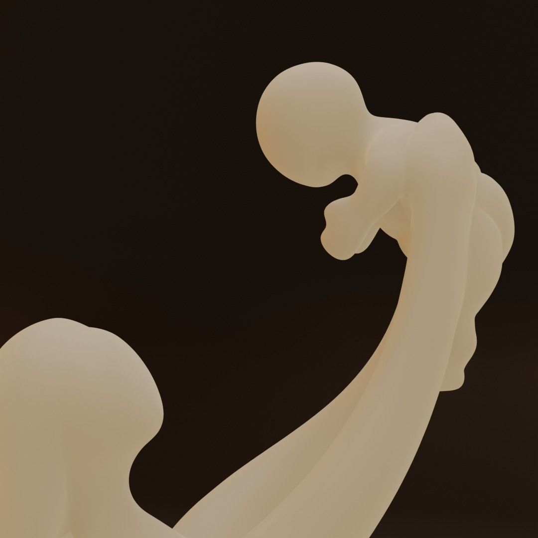 figurine of a woman and a child 3D print model_10