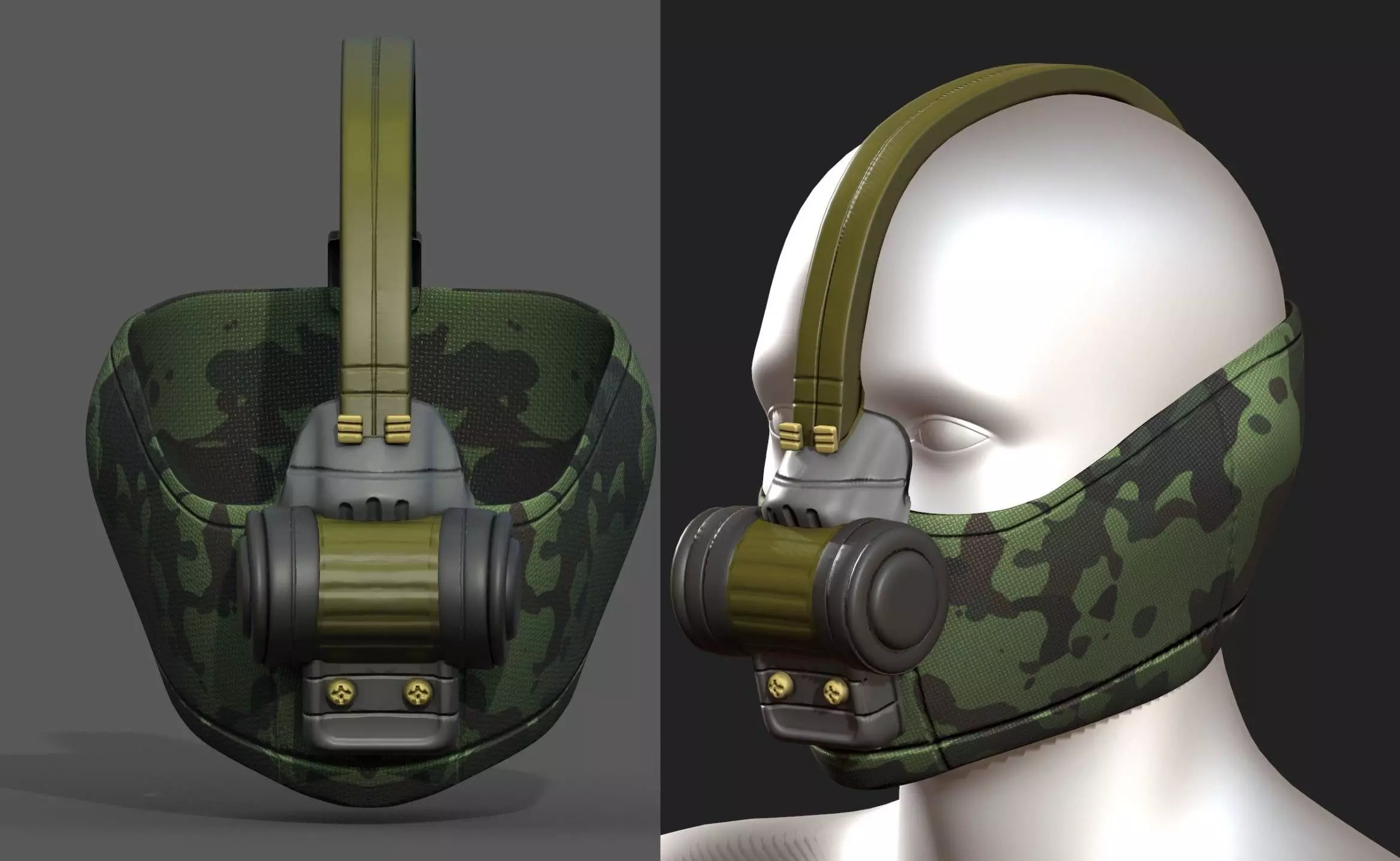 Gas mask respirator scifi futuristic 3d Low-poly 3D model