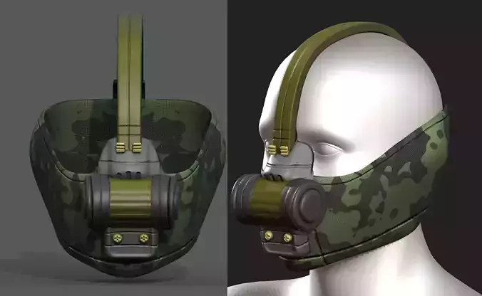 Gas mask respirator scifi futuristic 3d 