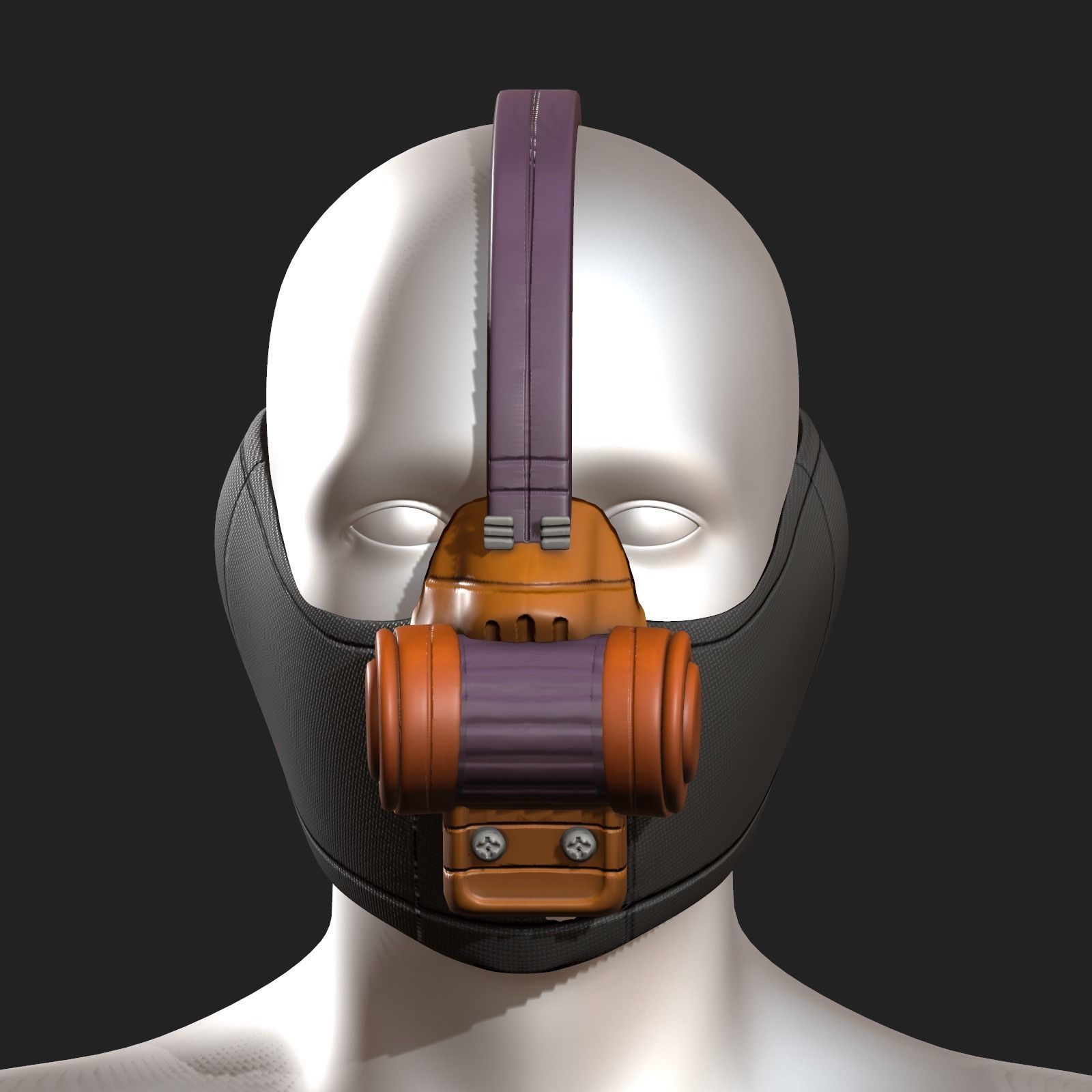 Gas mask helmet scifi futuristic space Low-poly 3D model_1