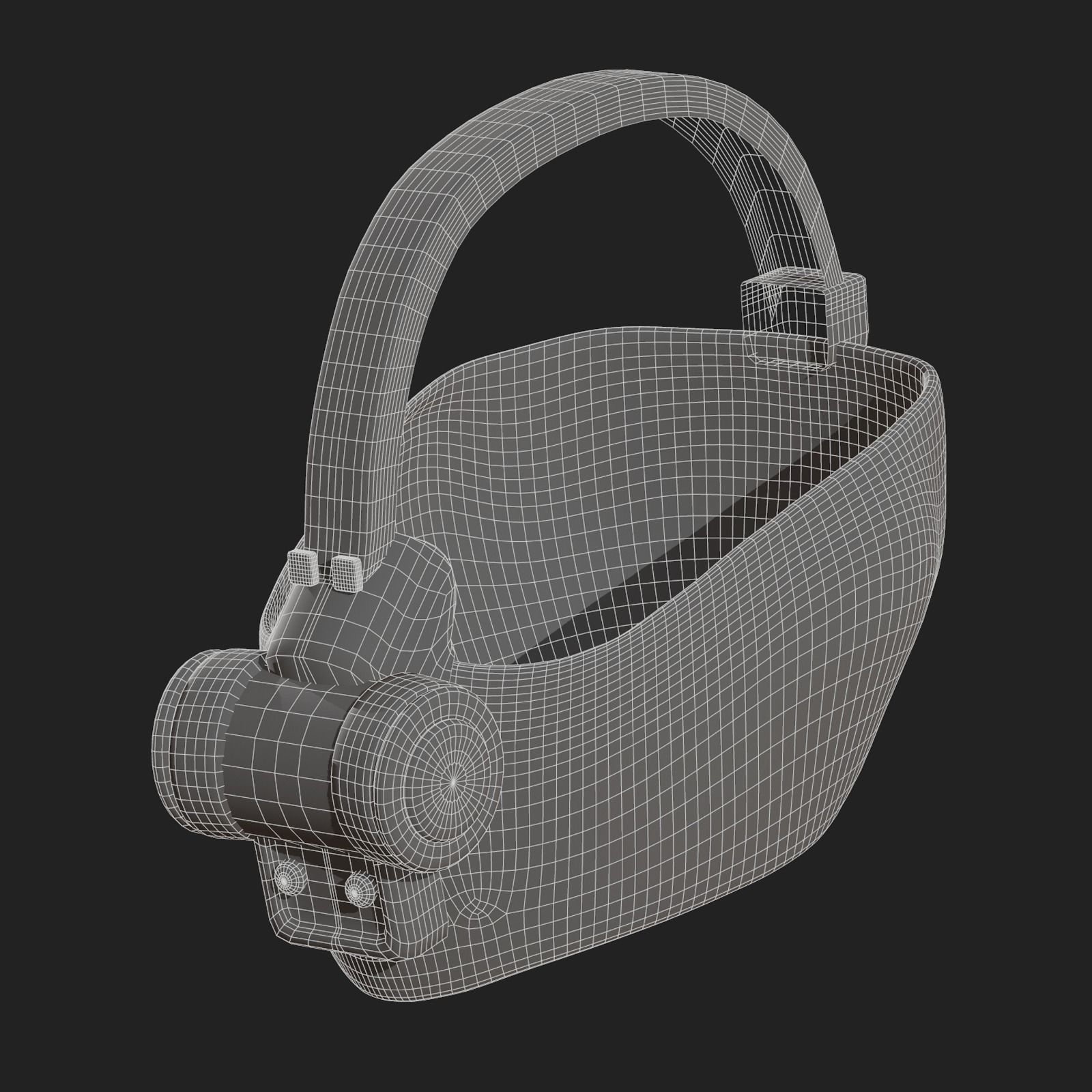 Gas mask helmet scifi futuristic space Low-poly 3D model_11