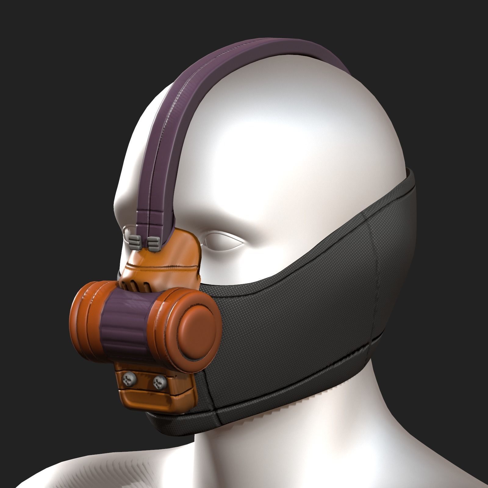 Gas mask helmet scifi futuristic space Low-poly 3D model_2