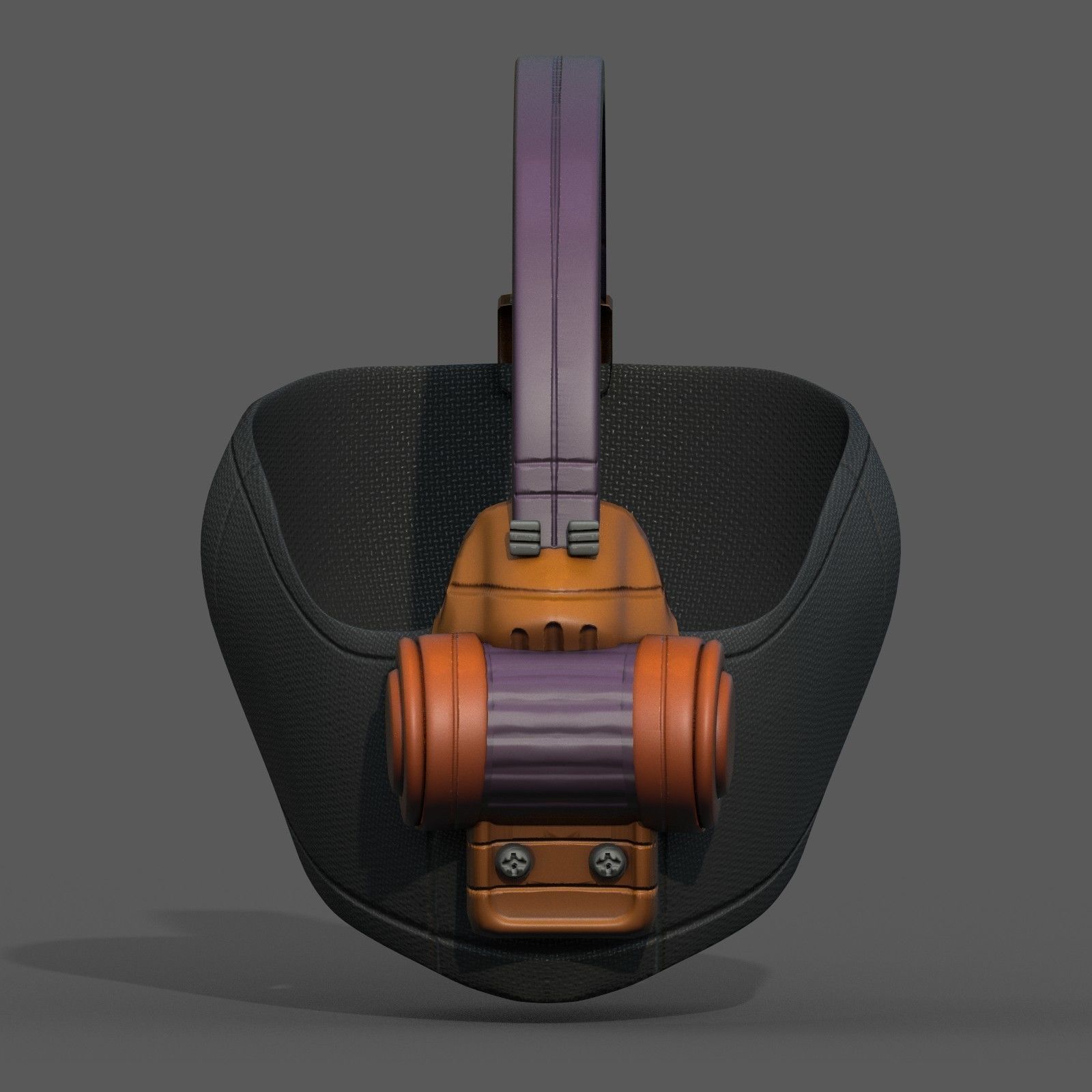 Gas mask helmet scifi futuristic space Low-poly 3D model_5