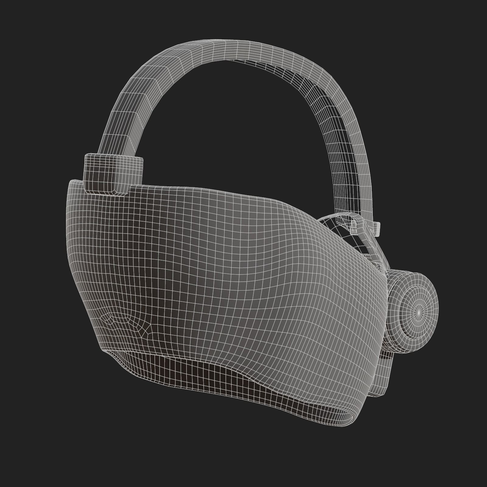 Gas mask helmet scifi futuristic space Low-poly 3D model_10