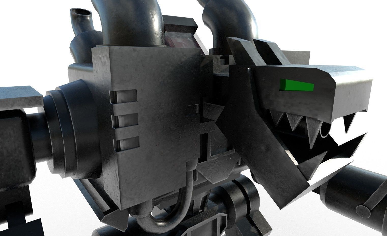Machine Gun Robot Low-poly 3D model_6
