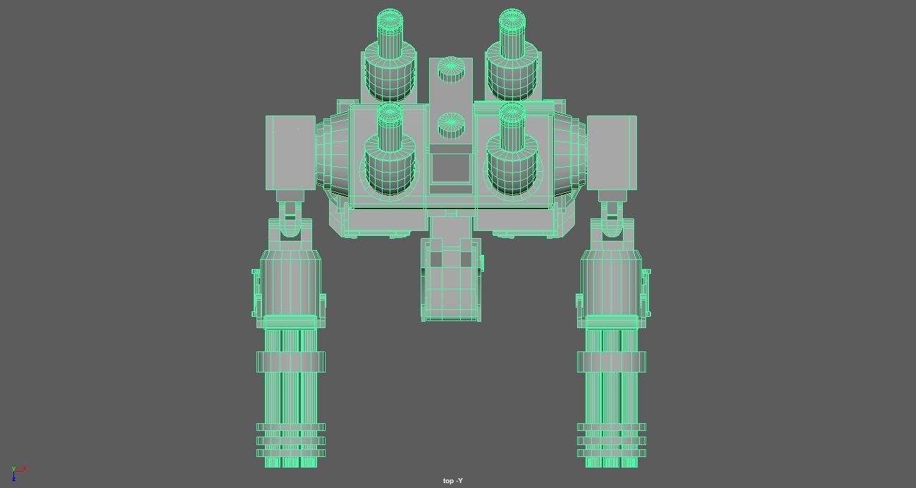 Machine Gun Robot Low-poly 3D model_13