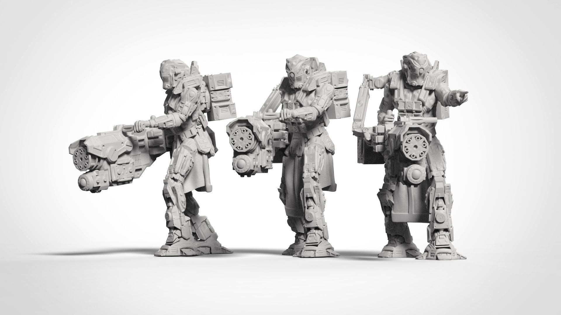 Battle Armor Chaingun minigun Infantry Squad 3D print model_2