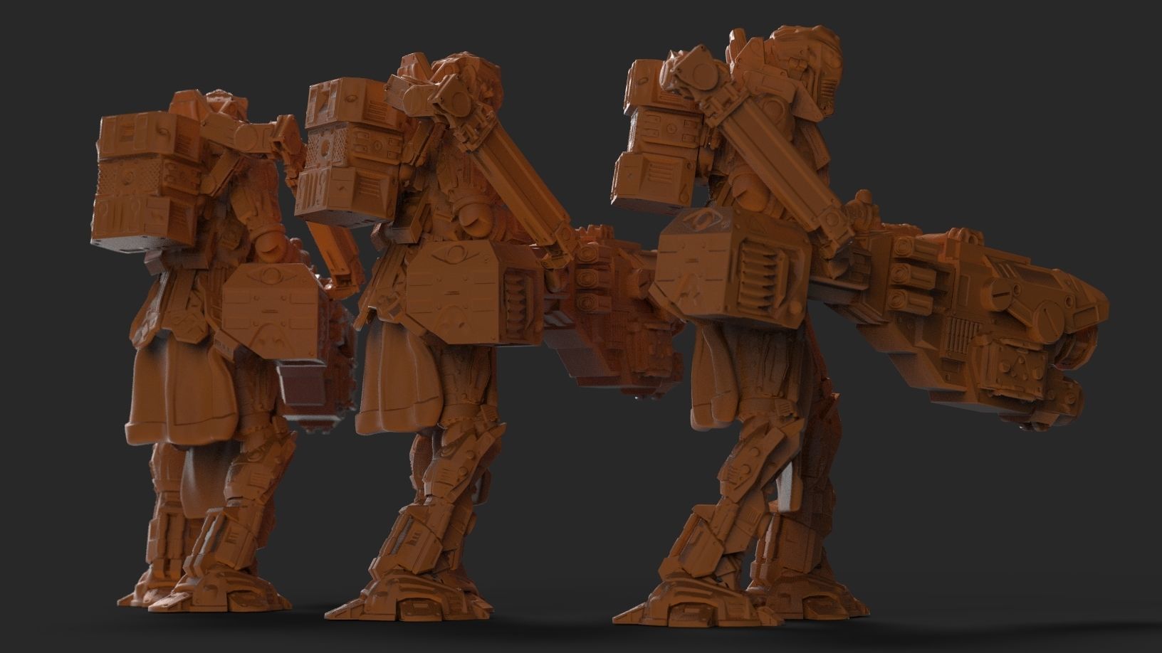 Battle Armor Chaingun minigun Infantry Squad 3D print model_3