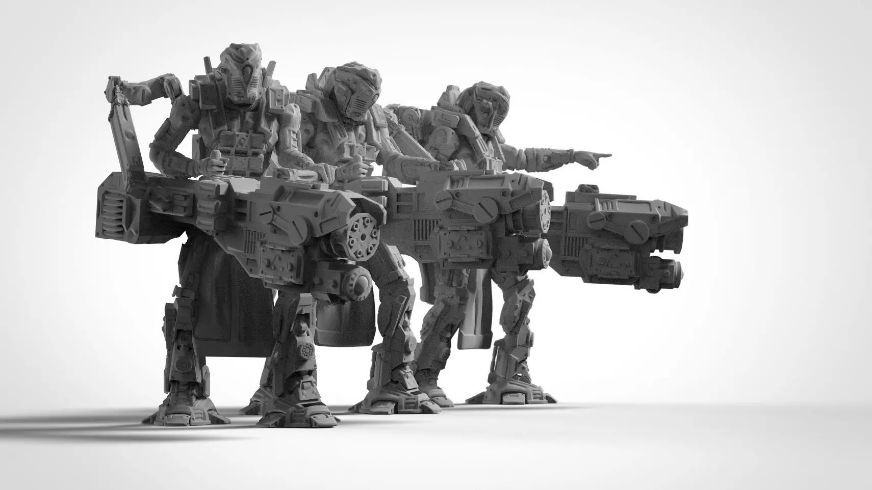 Battle Armor Chaingun minigun Infantry Squad 3D print model_0