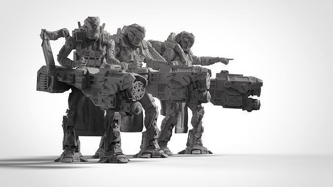 Battle Armor Chaingun minigun Infantry Squad 3D print model