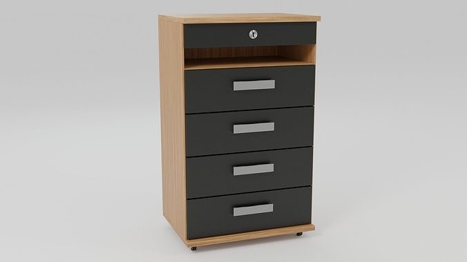 Chest of drawers  Five Drawers Free low-poly 3D model
