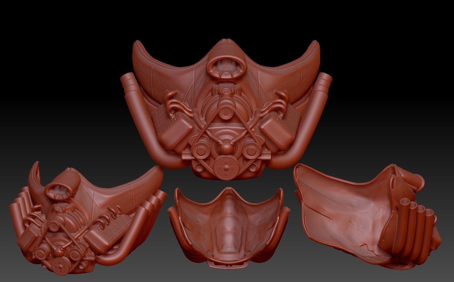 hotrod V8 facemask 3D print model_1