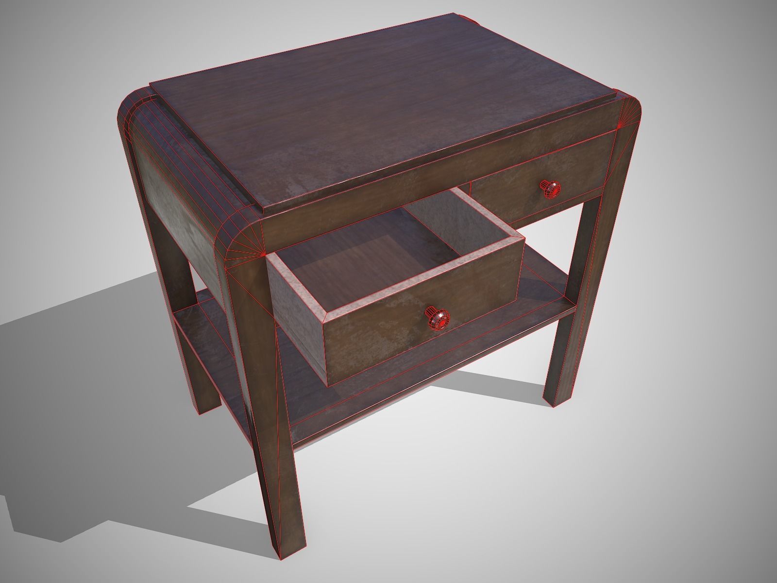 Retro Soviet TV Stand - Updated for 2021 Low-poly 3D model_10