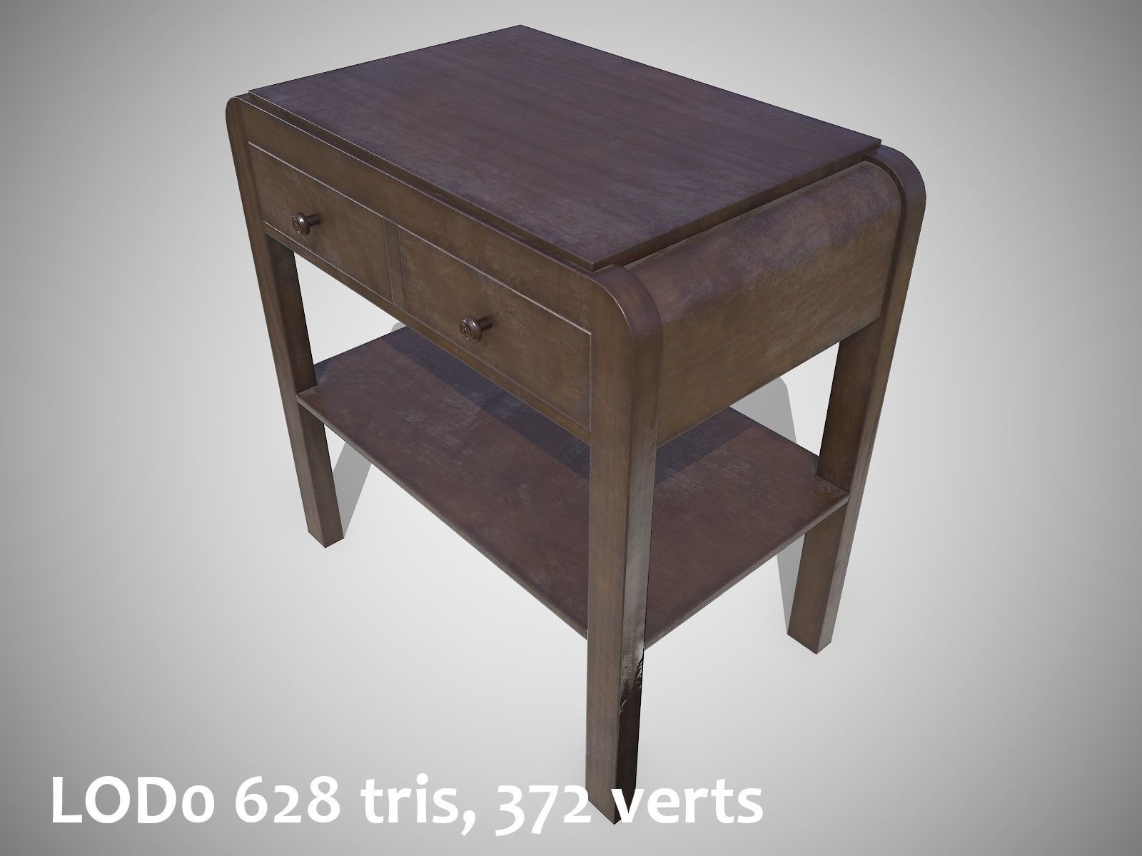 Retro Soviet TV Stand - Updated for 2021 Low-poly 3D model_12