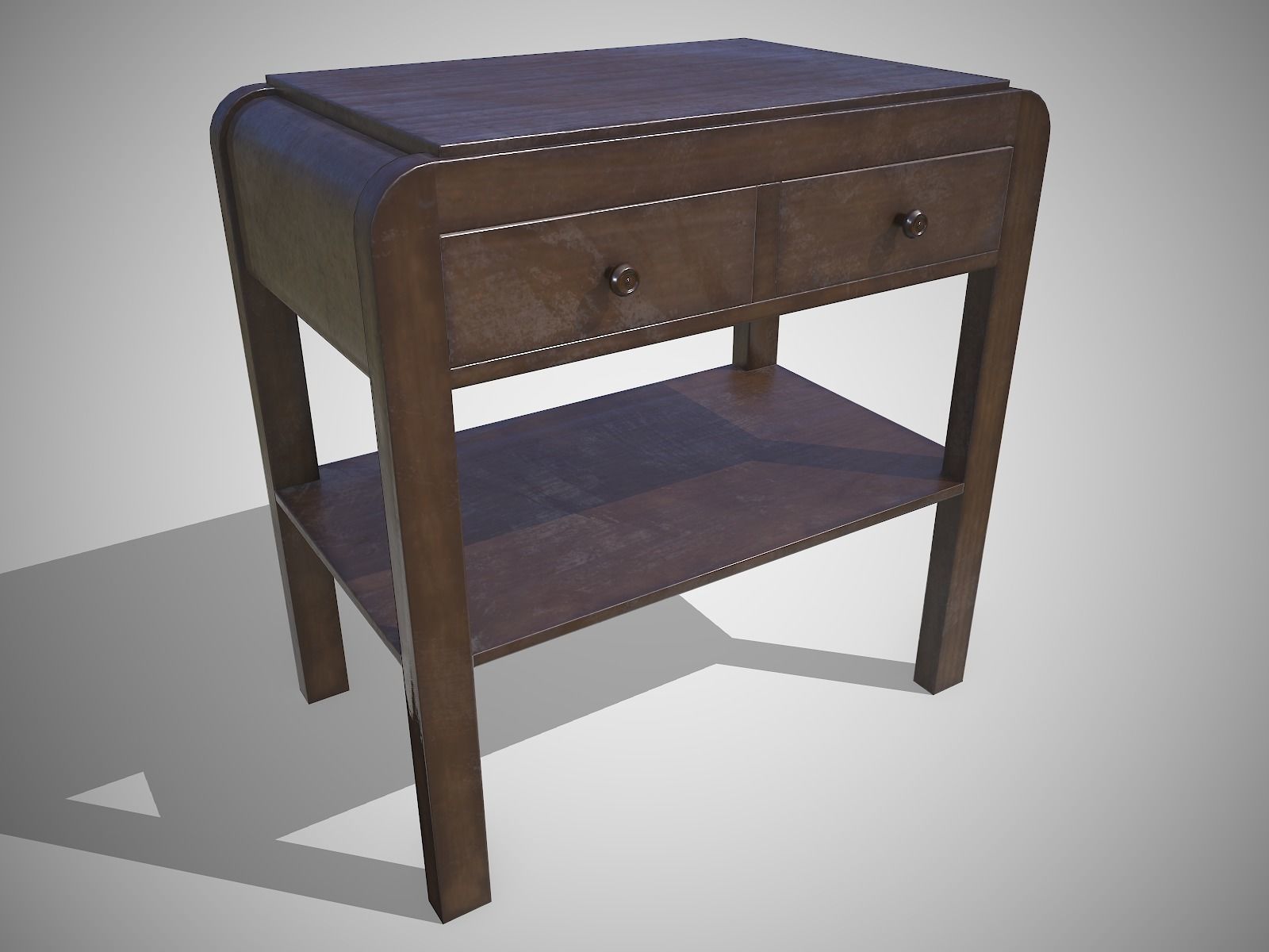 Retro Soviet TV Stand - Updated for 2021 Low-poly 3D model_1