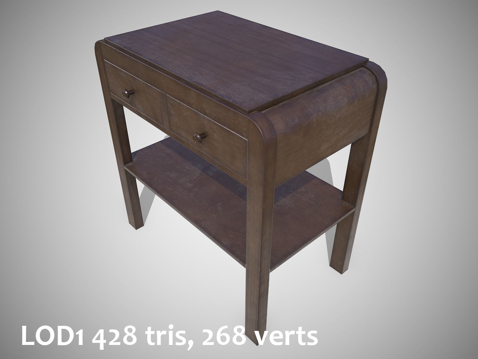 Retro Soviet TV Stand - Updated for 2021 Low-poly 3D model_13