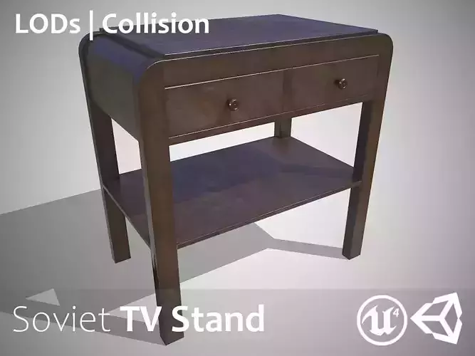 Retro Soviet TV Stand - Updated for 2021 Low-poly 3D model