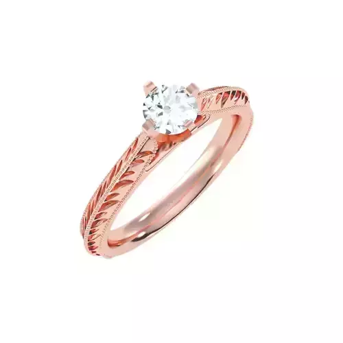 solitaire wedding engagement women ring 3dm stl render detail