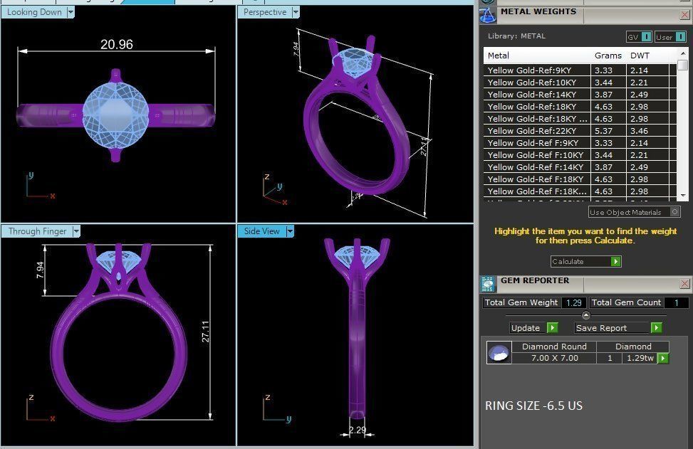 solitaire wedding engagement women ring 3dm render detail 3D print model_12