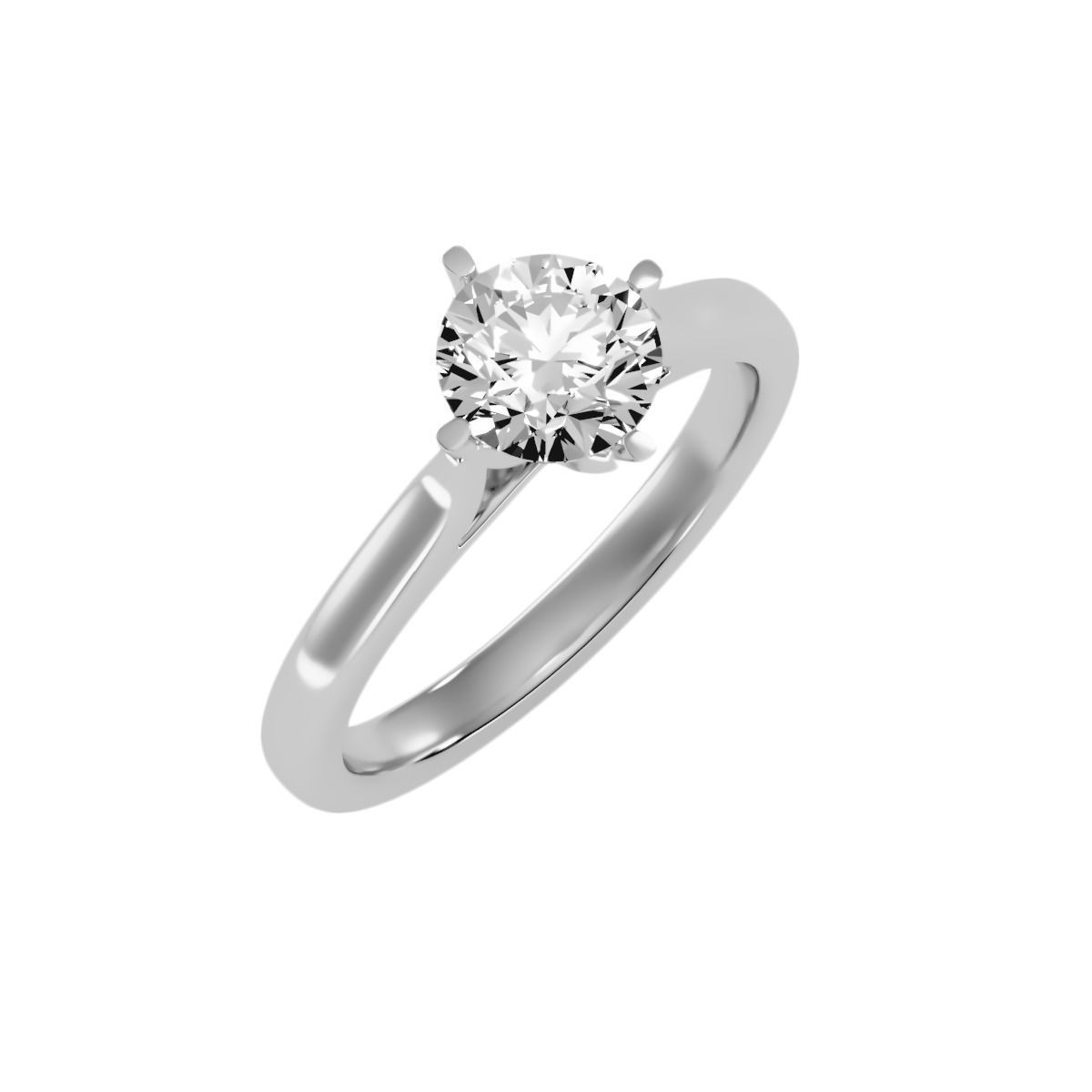 solitaire wedding engagement women ring 3dm render detail 3D print model_5