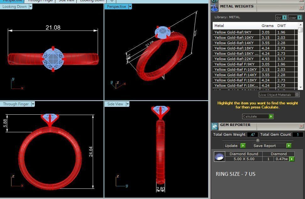 solitaire wedding engagement women ring 3dm render detail 3D print model_12