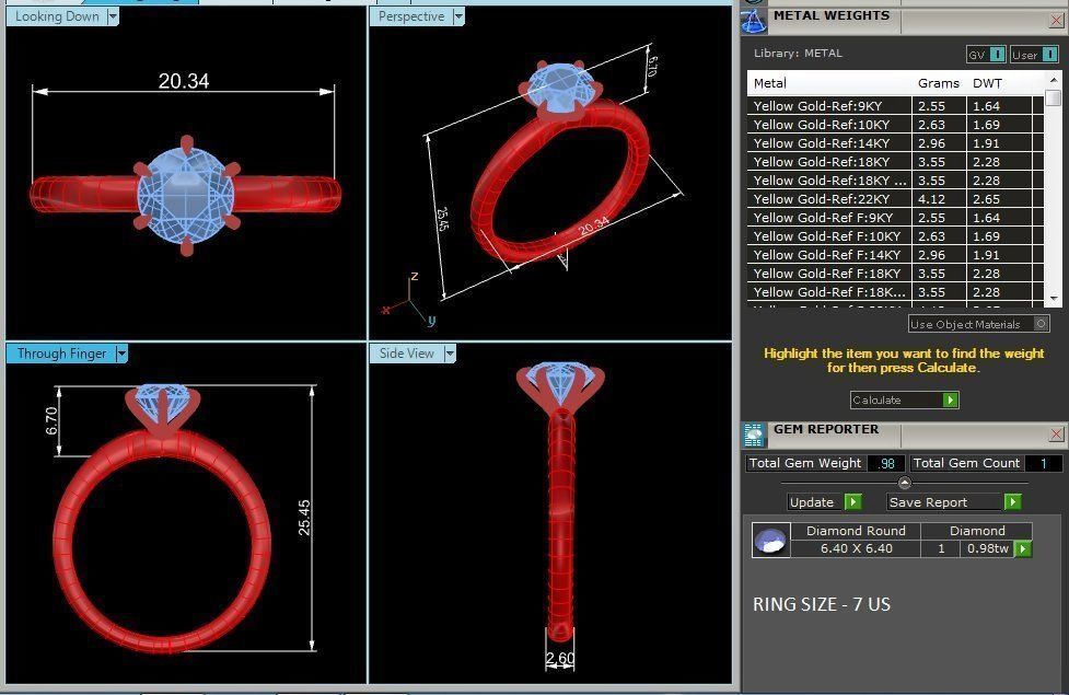 solitaire wedding engagement women ring 3dm render detail 3D print model_12