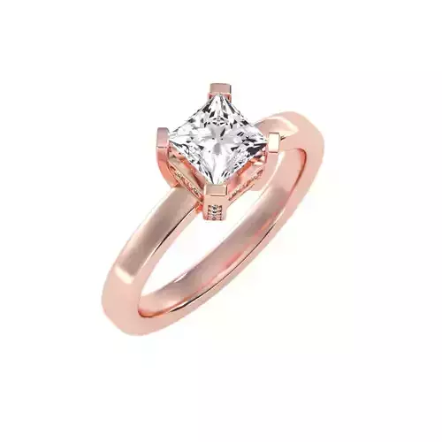 solitaire wedding engagement women ring 3dm stl render detail