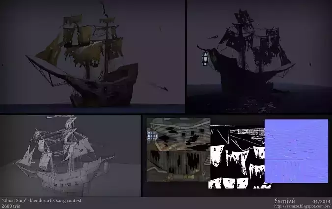 Ghost Ship Free low-poly 3D model