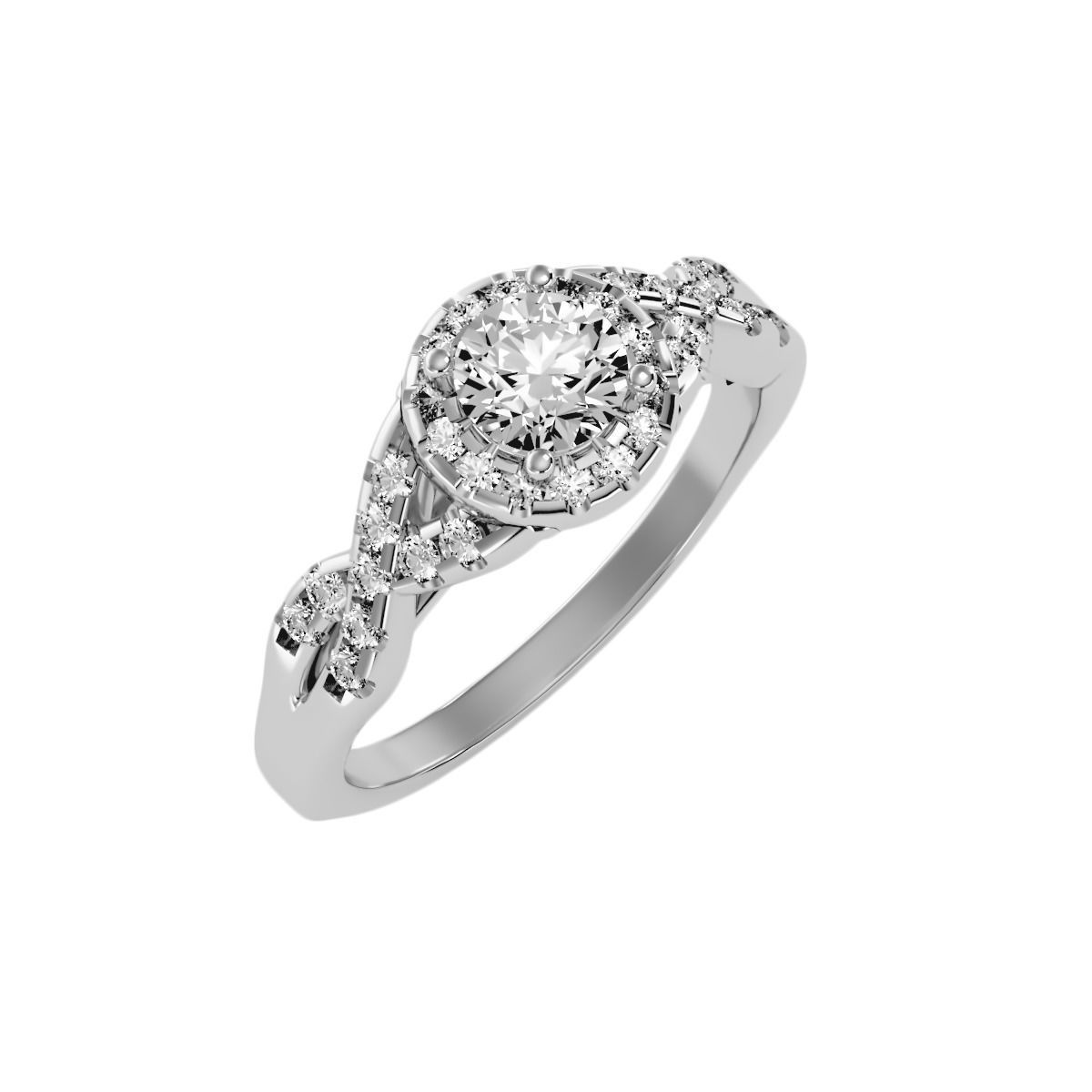 solitaire wedding engagement women ring 3dm render detail 3D print model_5