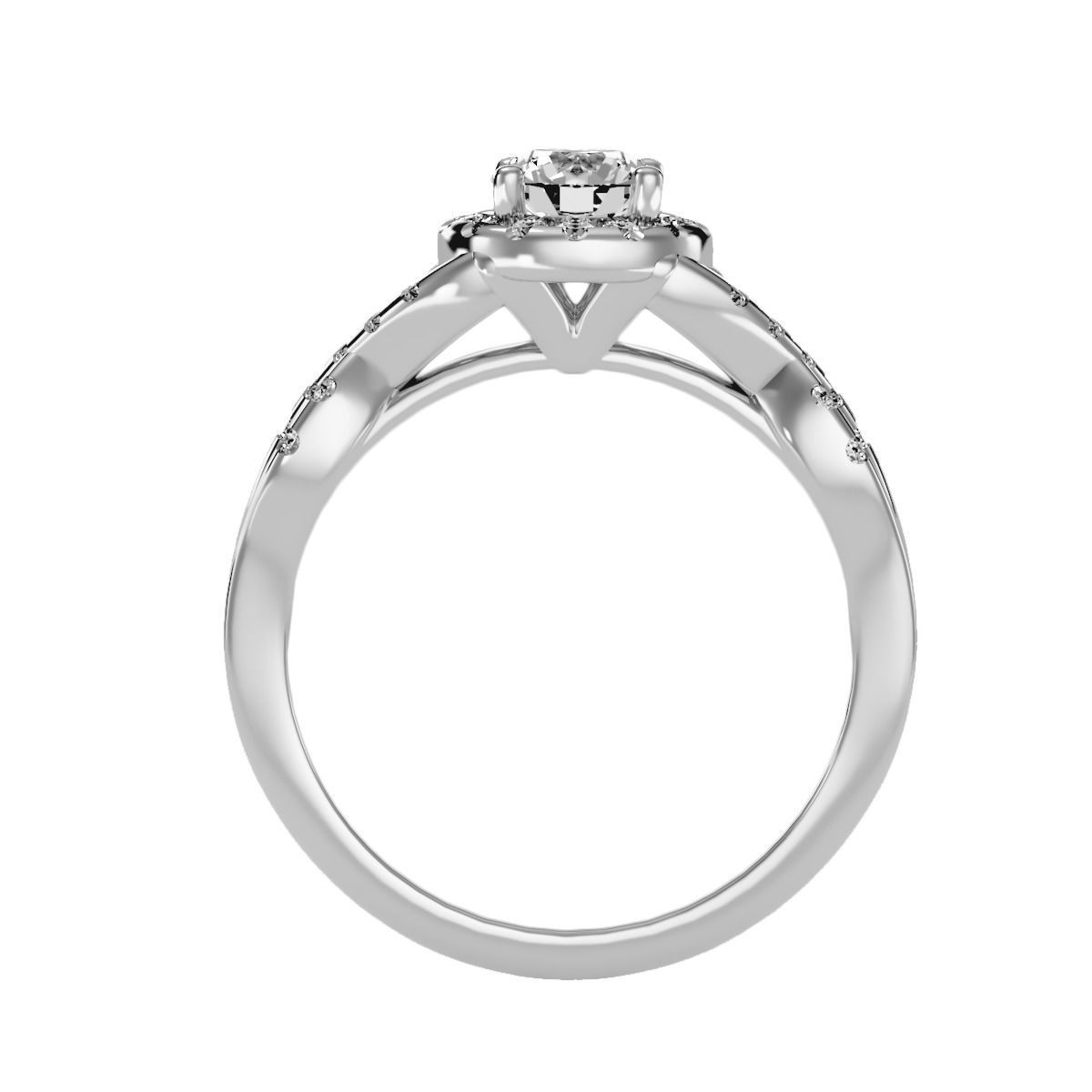 solitaire wedding engagement women ring 3dm render detail 3D print model_4