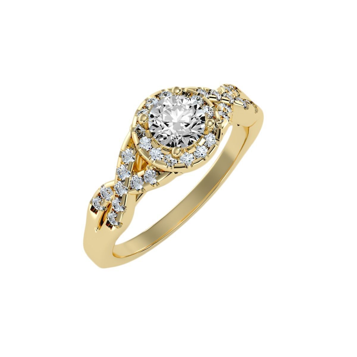 solitaire wedding engagement women ring 3dm render detail 3D print model_9