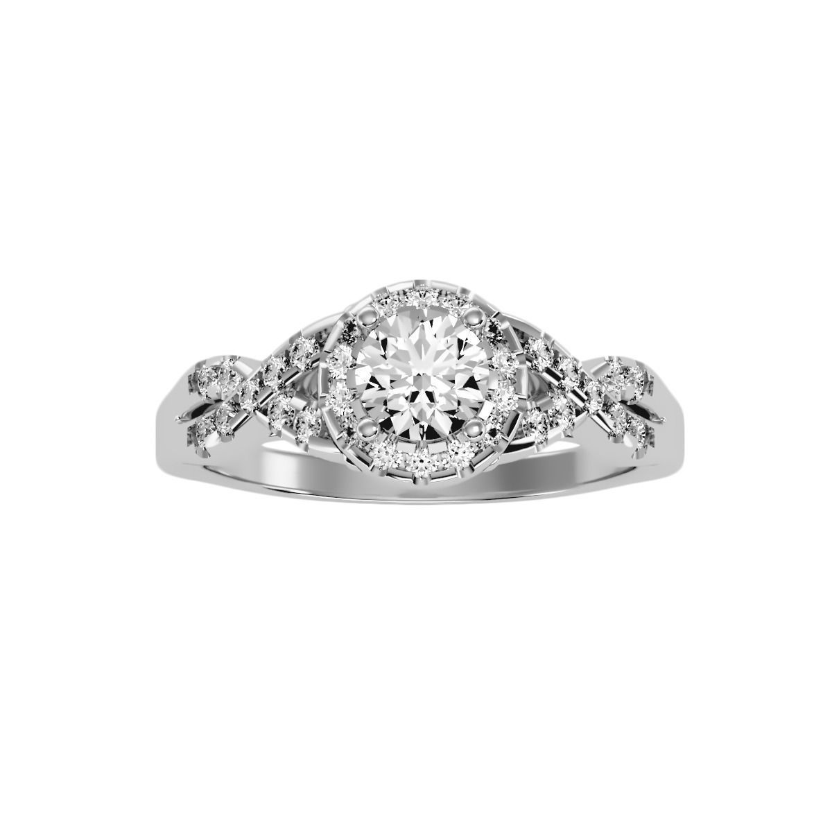 solitaire wedding engagement women ring 3dm render detail 3D print model_7