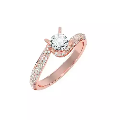solitaire wedding engagement women ring 3dm stl render detail