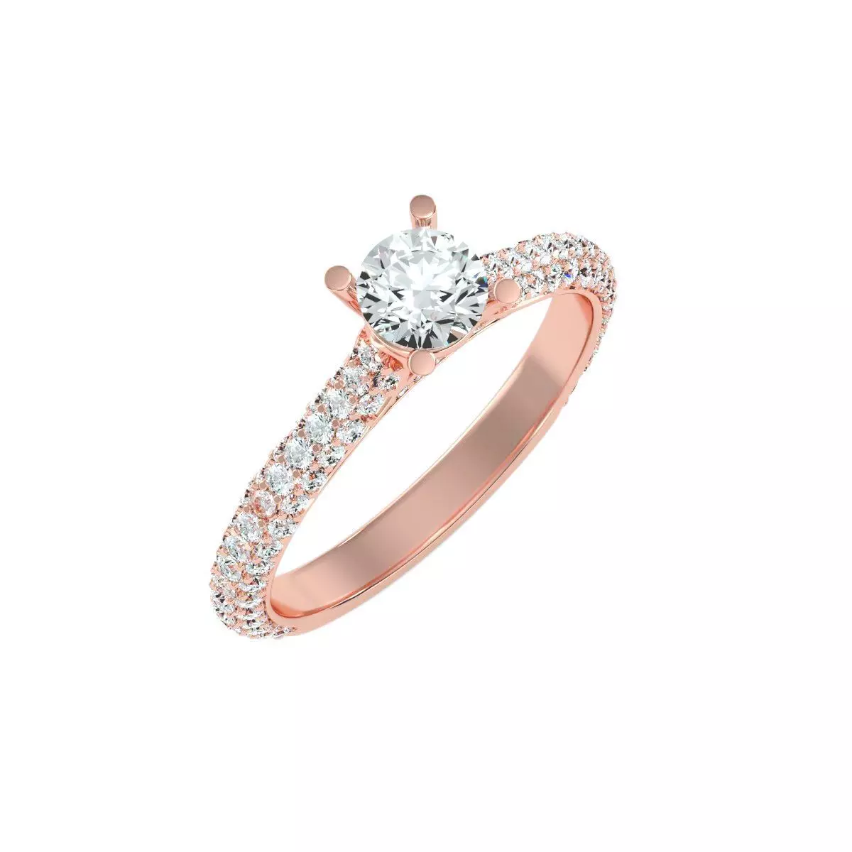 solitaire wedding engagement women ring 3dm render detail 3D print model