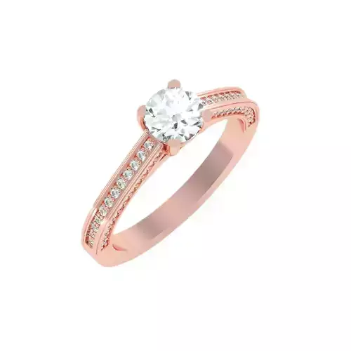 solitaire wedding engagement women ring 3dm stl render detail