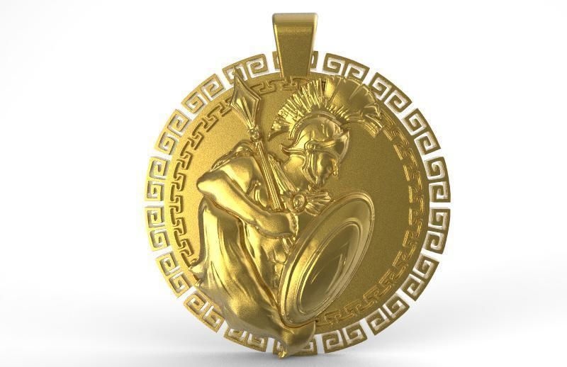 Spartan pendant 8 3D print model_4