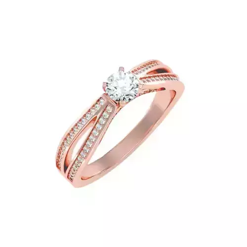 solitaire wedding engagement women ring 3dm stl render detail