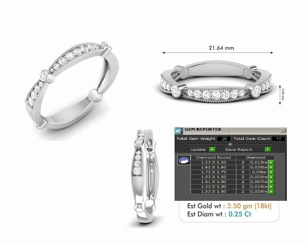 Women Band Ring 3dm render detail 3D print model_13