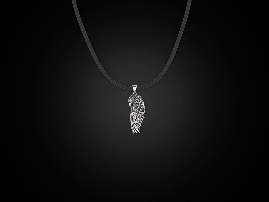Raven wing pendant 3D print model_5