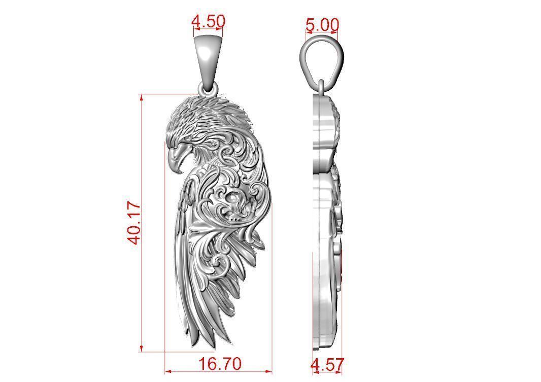 Raven wing pendant 3D print model_9