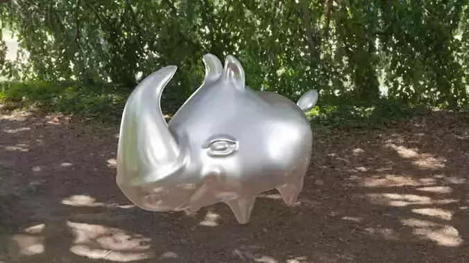 Rhinoceros figure medium poly animal collection