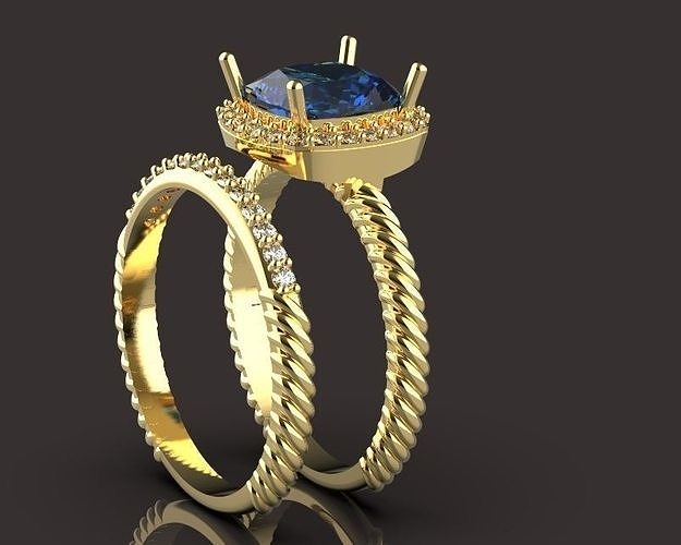 ring and back ring oval Silver Gold  Print 3D print model