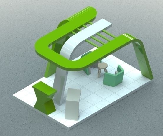 Stall for Exhibition 3D print model_2
